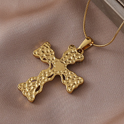 Ожерелья с подвеской-крестом из нержавеющей стали 304 с прозрачным стеклом&nbsp;ST7241