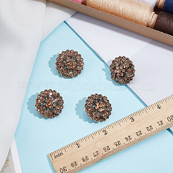 4 шт. пуговицы из сплава с двумя отверстиями и стеклянной ножкой&nbsp;FIND-DR0002-01AG