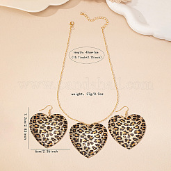 Комплекты из сплава с подвесками и ожерельями с леопардовым принтом в форме сердца для женщин&nbsp;FS-WG4B7EF-01