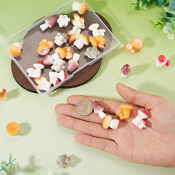 30 шт. 6-цветные украшения из смолы с грибной тематикой&nbsp;DJEW-TA0001-27