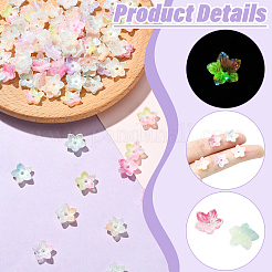 100 Stück leuchtende Harz-Cabochons mit Blumenmotiv&nbsp;MRMJ-CJ0001-35