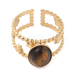 Anillos de dedo ovalados con piedras naturales mixtas&nbsp;RJEW-Z057-11G
