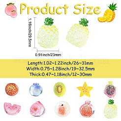 40 pz 10 stili di decorazioni per esposizioni di sculture di frutta in resina&nbsp;DJEW-CJZ0001-008