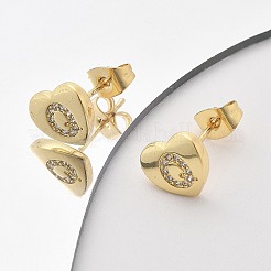 Boucles d'oreilles en laiton plaqué micro pavé de zircons cubiques transparents&nbsp;EJEW-K299-01G-Q