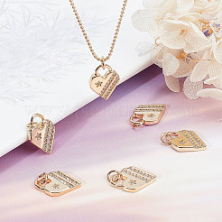 6шт латунные подвески с микропаве и кубическим цирконием&nbsp;KK-BBC0003-19