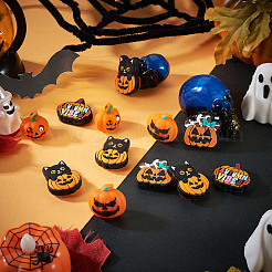 12 Stück Silikon-Brennperlen in 6 Stilen mit Halloween-Motiv&nbsp;SIL-TA0003-26