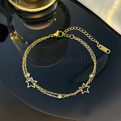 304 Edelstahl-Kabelkettenarmbänder&nbsp;WG59DA4-01