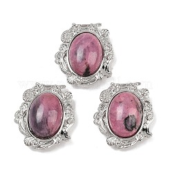 Овальные многорядные звенья из натуральных и синтетических драгоценных камней&nbsp;G-G291-04P