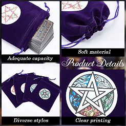 4 bolsa de terciopelo con cordón para guardar joyas con estampado de estrellas de 4 estilos&nbsp;WICR-CN0001-02