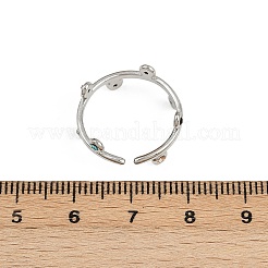 Offene Manschettenringe aus 304 Edelstahl mit Strasssteinen für Damen&nbsp;RJEW-K301-07P