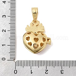 Messing micro pave Zirkonia Medaillon Anhänger&nbsp;KK-H267-027G-02