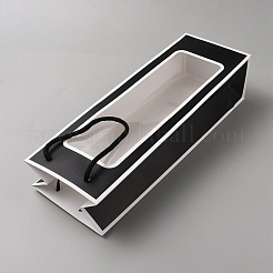 Бумажные подарочные пакеты для вина с видимым окном из ПВХ&nbsp;AJEW-WH0166-53