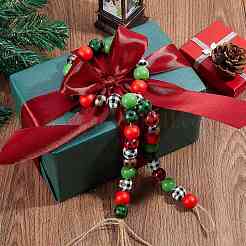 Расписные бусы из натурального дерева&nbsp;WOOD-SZ0001-08