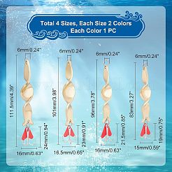 8 шт. 8 стиля рыболовных воблеров из нержавеющей стали 201&nbsp;FIND-FH0003-68