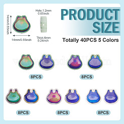 40шт 5 цвета двухцветные стеклянные бусины&nbsp;GLAA-TA0003-37