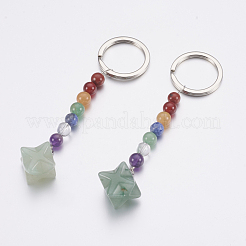 Natürliches / synthetisches Edelstein-Chakra-Schlüsselbund&nbsp;KEYC-P040-A