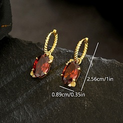 Латунные овальные серьги-кольца&nbsp;IY4111