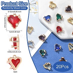 20 шт. латунный микропаве кубический цирконий со стеклянными подвесками&nbsp;KK-YW0002-93