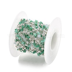 Цепочки из латунных и стеклянных бусин ручной работы&nbsp;CHC-L051-03S-03