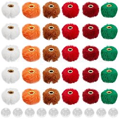 60 pièce de perles européennes en poils de lapin imitation 6 couleurs&nbsp;FIND-PA0001-25
