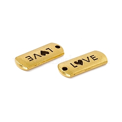 Tibétain rectangle en alliage de style avec mot amour pendentifs&nbsp;TIBEP-Q043-069AG-RS