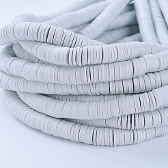 Плоские круглые бусины из глины ручной работы полимерные&nbsp;CLAY-R067-8.0mm-39