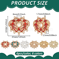 36 Stück 6 Farben Legierungsverbinder Cabochon-Fassungen&nbsp;FIND-PH0061-67