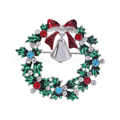 Couronne de Noël et cloche de Noël en émail&nbsp;WG06691-03