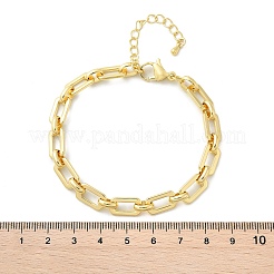 Латунные прямоугольные звенья цепи браслеты для женщин мужчин&nbsp;LS-BJEW-K273-08G