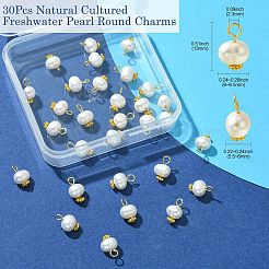 30 ciondolo rotondo con perle d'acqua dolce naturali coltivate&nbsp;FIND-CJ0001-76