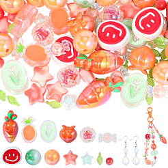 135 pièce de perles en émail acrylique de styles assortis (13 styles différents)&nbsp;OACR-PA0001-91