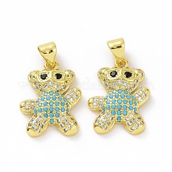 Pendenti in zirconi cubici trasparenti in micro pavè di ottone&nbsp;ZIRC-F135-28G-02