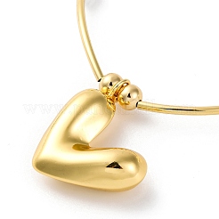 Collane con ciondolo a cuore in ottone placcato a cremagliera per donna&nbsp;NJEW-C059-01G-02