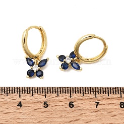 Серьги-кольца с бабочками из латуни с микропаве из кубического циркония&nbsp;EJEW-H180-16G