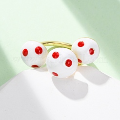Anillos de puño abiertos de latón esmaltado para mujer&nbsp;RJEW-U057-23G