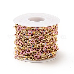 Латунные эмалевые цепи в форме сердца&nbsp;CHC-C003-04G