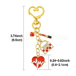 Сердце помада сумка сплав эмаль подвеска украшения&nbsp;HJEW-FS00030