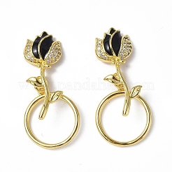 Chiusura a ginocchiera in ottone con micro pavé di zirconi chiari&nbsp;KK-P223-49G-01