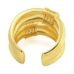 Кольца-манжеты из латуни с микропаве из кубического циркония для женщин&nbsp;RJEW-I107-10G