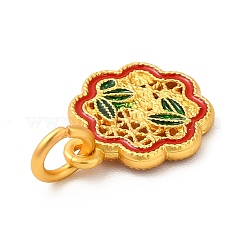 Подвески из эмали из сплава с покрытием стойки с прыгающим кольцом&nbsp;ENAM-M048-18MG