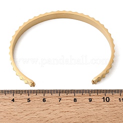 Браслеты-манжеты из нержавеющей стали 304 с зубчатым краем для женщин&nbsp;BJEW-D408-11G