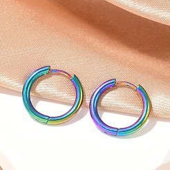 202 серьги-кольца из нержавеющей стали Huggie Hoop&nbsp;LS-EJEW-F111A-18mm-RC