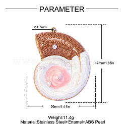 Pendentifs en acier inoxydable 304 émaillés&nbsp;STAS-OY017-60G