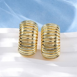 Серьги-гвоздики в форме буквы С из латуни&nbsp;EJEW-R025-35G