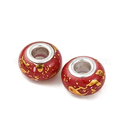 Европейские бусины-рондель из непрозрачной смолы&nbsp;RESI-Z046-01D