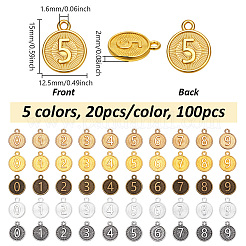 10 сумка 5-х цветных подвесок из сплава в тибетском стиле&nbsp;FIND-NB0006-82