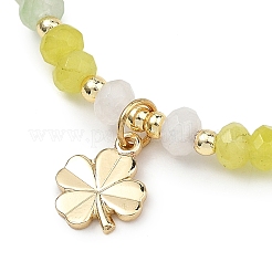 Pulseras con dijes de latón en forma de trébol&nbsp;BJEW-JB13636