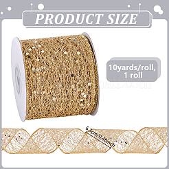 1 rouleau de rubans en polyester avec paillettes&nbsp;OCOR-NB0002-48B