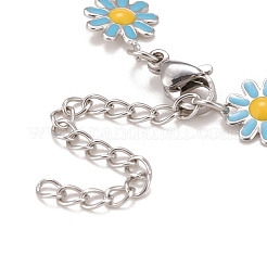 Gänseblümchen-Gliederkette aus Emaille&nbsp;NJEW-P220-01P-06