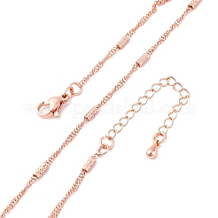 Латунные цепочки сингапур ожерелья для женщин&nbsp;NJEW-D302-04RG